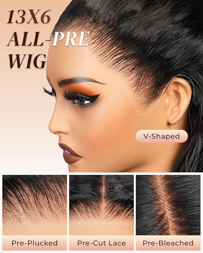 Arabella 13x6 Deep Curly Human Hair Wig 210% Density Curly Wigs Human Hair 100% Glueless Lace Front Wig 12a Pre Plucked Bleached Pre-Cut Wigs (22inch,13x6 deep curly wig)