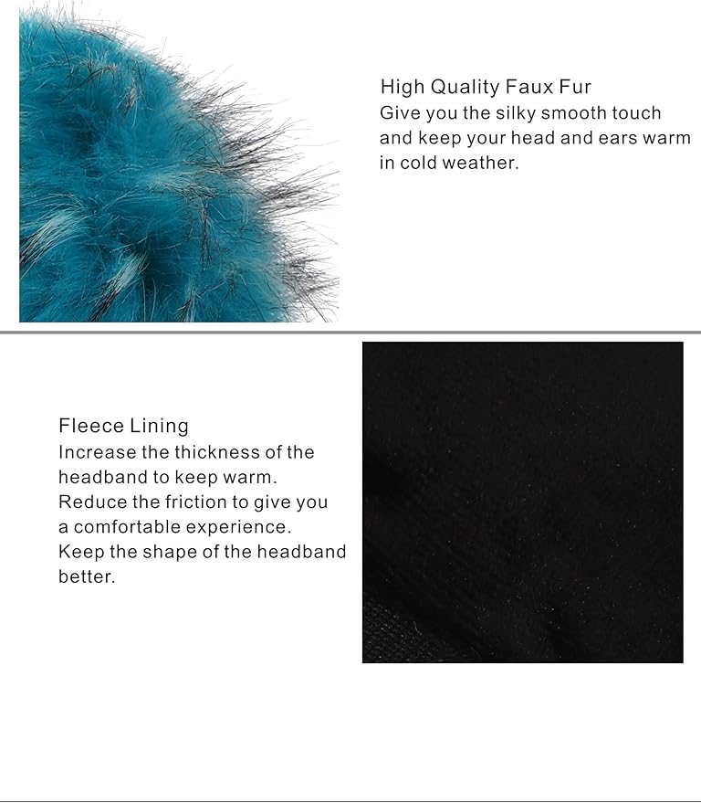 Faux Fur Headband for Women Winter Earwarmer Earmuff with Elastic