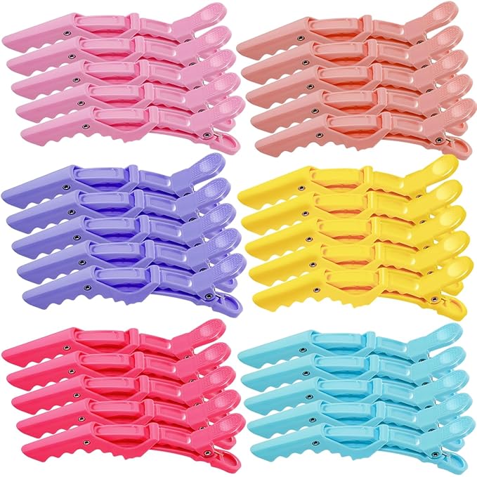 50Pcs Alligator Hair Clips,Professional Hair Styling Clips for Styling Sectioning,Plastic Non Slip Hair Clips for Women with Wide Teeth & Double-Hinged Design(Multicolor)