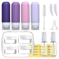 16 Pack Travel Bottles for Toiletries, Leakproof Travel Containers for Toiletries, TSA Approved Silicone Travel Accessories Squeezable Refillable 3oz for Shampoo Conditioner Lotion