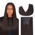 Lashey Seamless Clip in Hair Extensions Human Hair 130g 9pcs #2 Dark Brown Straight 14 Inch Clip in Hair Extensions Real Human Hair for Women