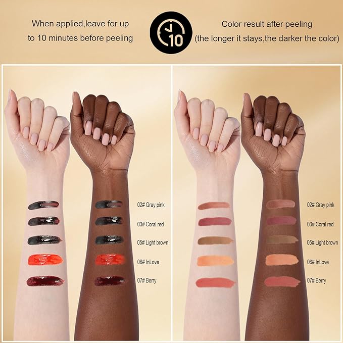 KISSIO Lip Liner Stain,Peel Off Lip Liner,Transfer Proof,Long Lasting and Waterproof,Lips Tint Tattoo,Natural Makeup Stain,Matte Finish,Gray pink