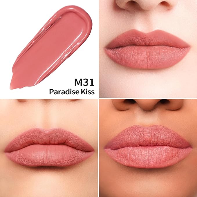 Oulac Pink Matte Lipstick for Women, Long Lasting Liquid Lip Stick High Impact Lip Gloss Full Coverage Lip Makeup with Vitamin E Waterproof Formula,Vegan M31