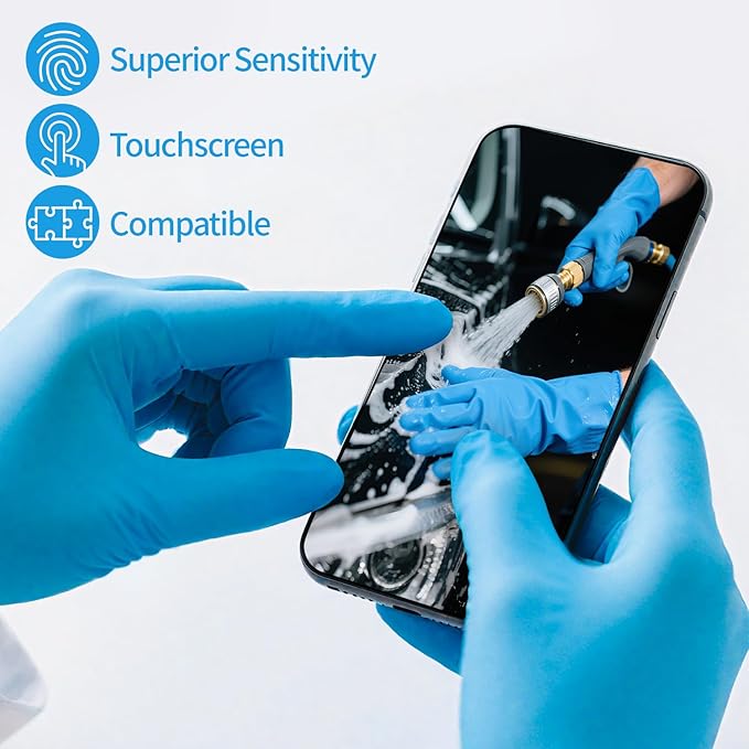 Blue Nitrile Gloves Disposable, Latex & Powder Free, Food Safe Gloves for Cooking Kitchen Cleaning Healthcare Salons