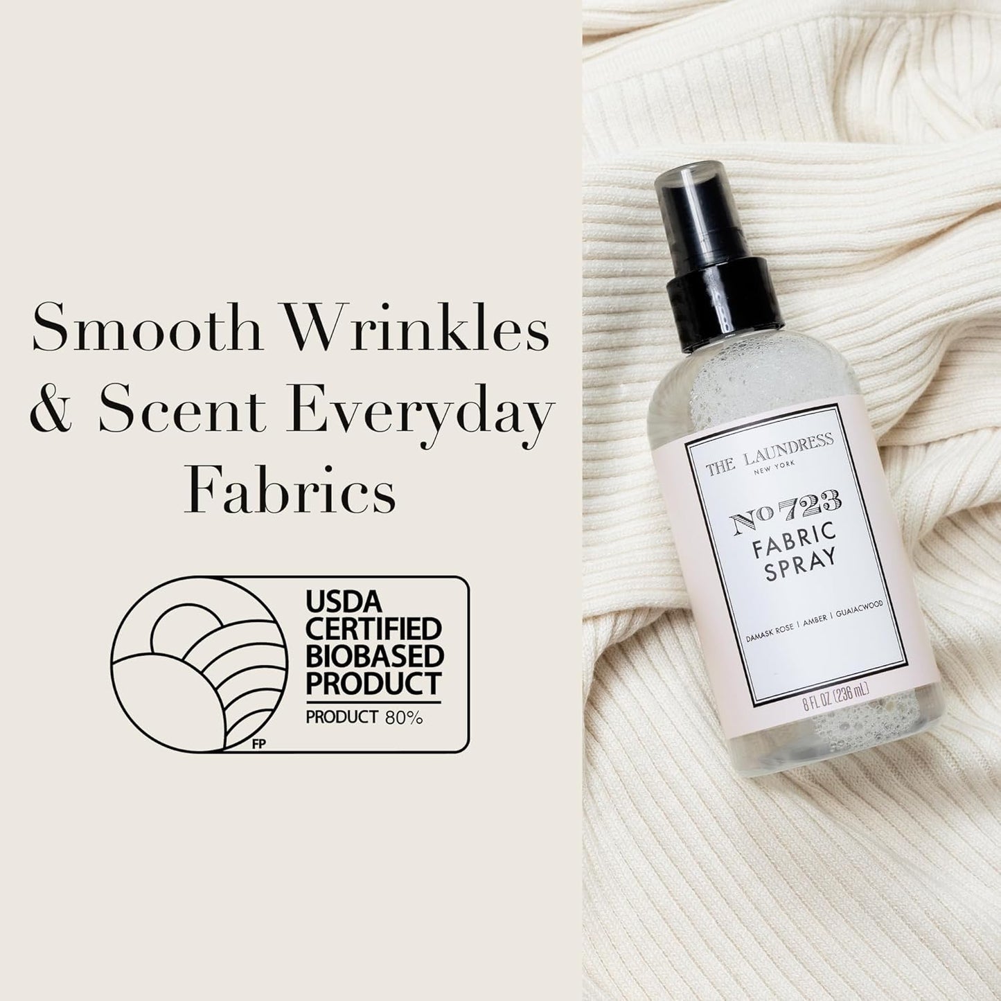 The Laundress No. 723 Fabric Spray, Wrinkle Release, Upholstery & Linen Spray, Fabric Refresher, Rose Inspired Scent, 8 Fl Oz