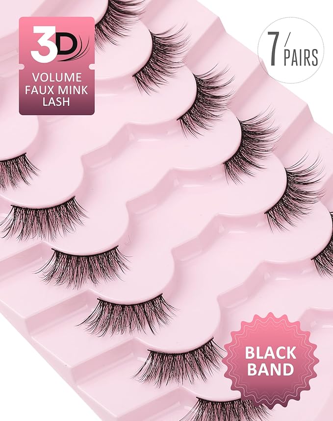 Onlyall Half Eyelashes Corner Lashes Natural Lashes Half Lashes Wispy End Lashes Corner Eyelashes 3/4 Lashes 7 Pairs C19