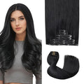 Pro2.0 Remy Clip in Extensions Real Human Hair Color #1 Jet Black Remy Clip in Hair Extensions Real Human Hair 18inch 120g Thick 7pcs Seamless Double Weft for Women（#1-18inch）