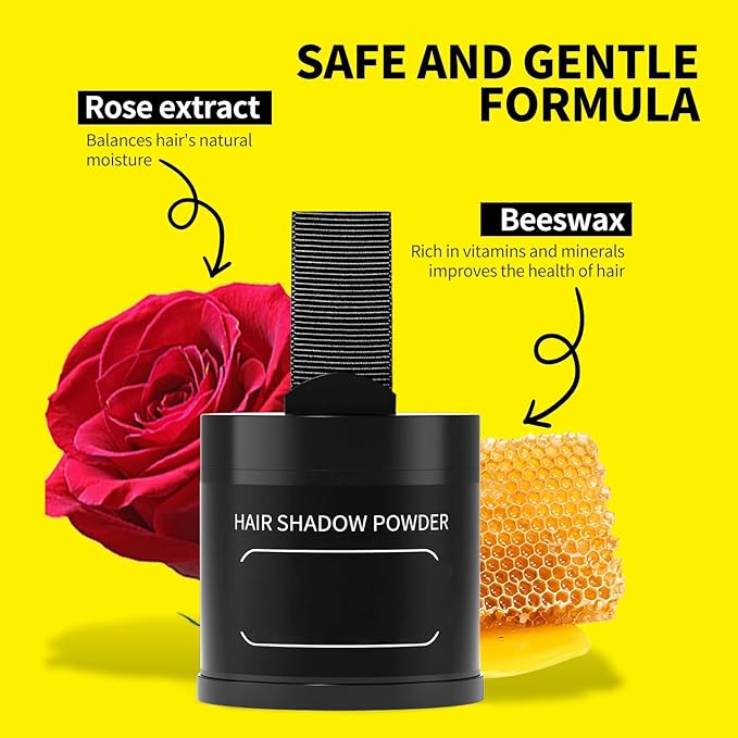 Gowwim Root Touch up Powder, Instantly Gray Hair Cover up Hairline Powder for Women & Men Waterproof and Sweatproof Root Cover Up Long-Lasting for Thinning & Loss Hair (Light Brown, 10g)