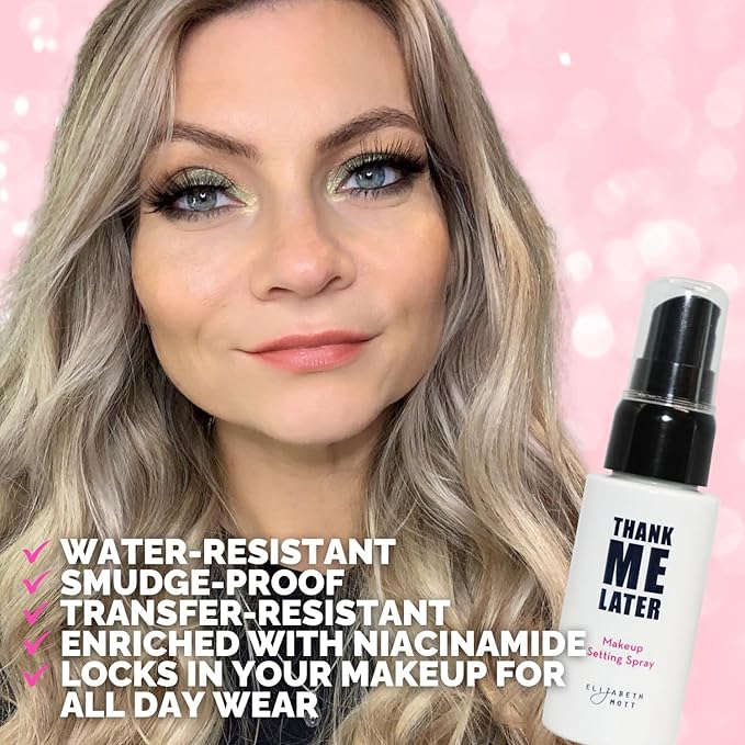 Elizabeth Mott Thank Me Later Primer & Setting Spray Duo – Oil-Control Face Primer for Smooth, Matte Finish & Hydrating Setting Spray with Niacinamide for Dewy, Long-Lasting Makeup – 30g + 95ml