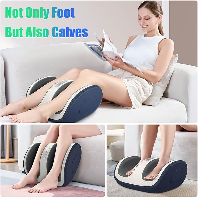 SLOTHMORE Shiatsu Foot & Calf Massager with Compression & Heating, Deep Tissue Kneading Improves Circulation, Helps Plantar Fasciitis, for Foot, Calf, Arms, Fit Up to Size 14