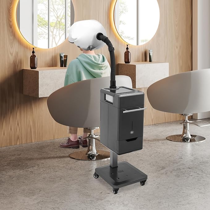 Nano Hair Steamer Machine Processor, Professional Hair Dryer, 500W Professional Hair Treatment Machine for Hair Drying, Heating, Perm Styling Salon SPA (500W Black)