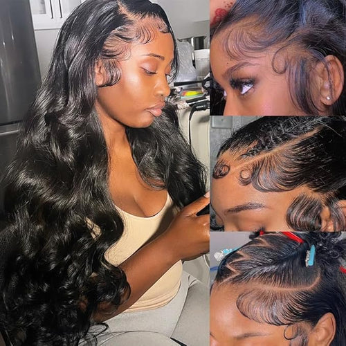 34 Inch 13x6 Lace Front Wigs Human Hair 200% Density Body Wave HD Lace Front Wigs Human Hair Pre Plucked Glueless Wig 100% Virgin Lace Front Wigs for Women