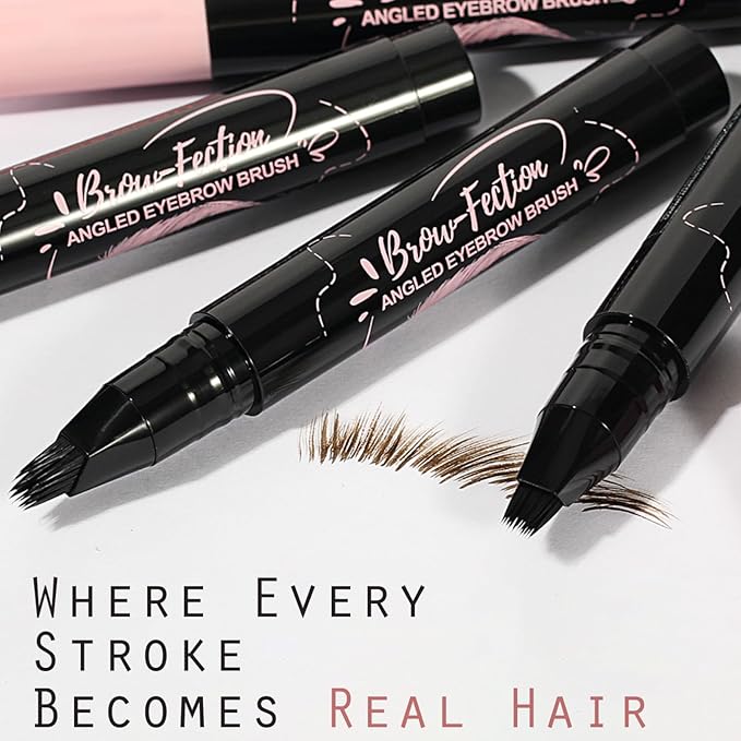 Eyebrow Pen, Waterproof Eyebrow Pencils for Women - Angled Brow Brush & Multi-Fork Tip Microblading Brow Pen, Precisely Creates Natural Hair-Like Brows, Easy to Use 02-Tawny Brown