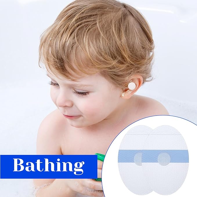 60 PCS Ear Covers, Large Size Upgarde Silicon-Gel Material Ear Covers with Cotton Ball Waterproof Ears Protection Disposable Ears Plugs for Adults and Babies Shower Bath Hair Washing Swimming