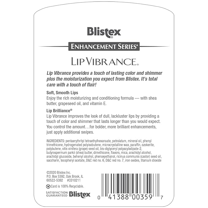 Blistex Lip Vibrance, Lip Protectant 0.13 oz (Pack of 5)