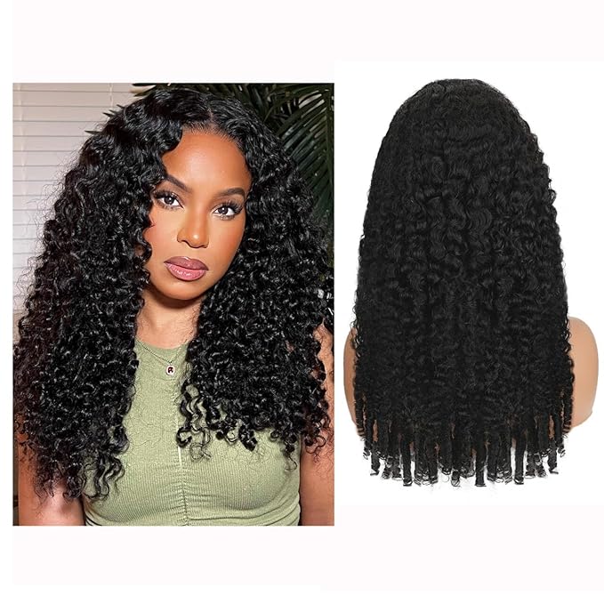 Burmese Curly Human Hair Wig with Spiral End 200% Density 360 Full HD Lace Front Wigs Human Hair Water Wave Wigs for Women 26Inch Pre Plucked with Baby Hair Tiny Knots Natural Black