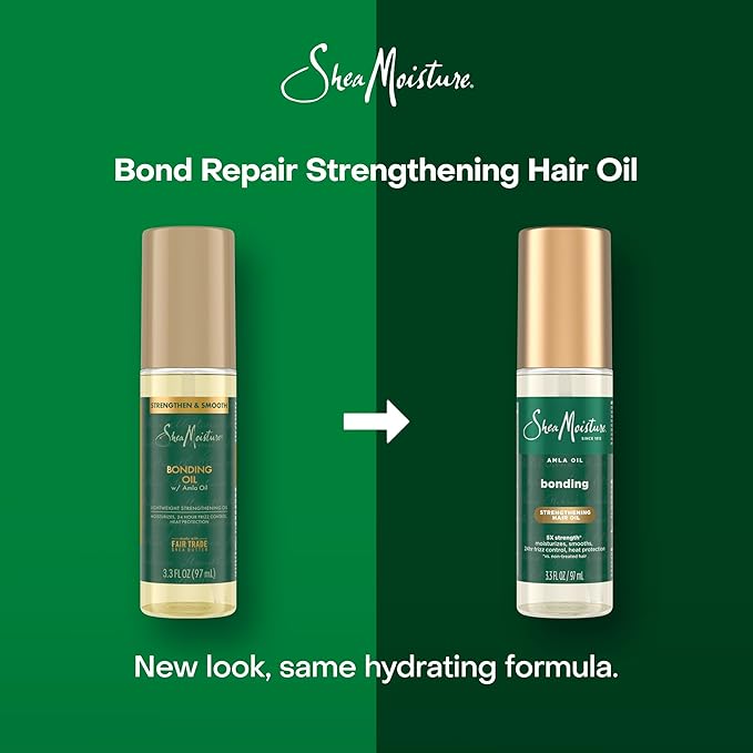 Shea Moisture Bonding Oil Amla Oil To Protect, Strengthen And Smooth Hair With Amla Oil And Fair-Trade Shea Butter With 5X Strength And 24-Hour Frizz & Humidity Control 3.3 Fl Oz