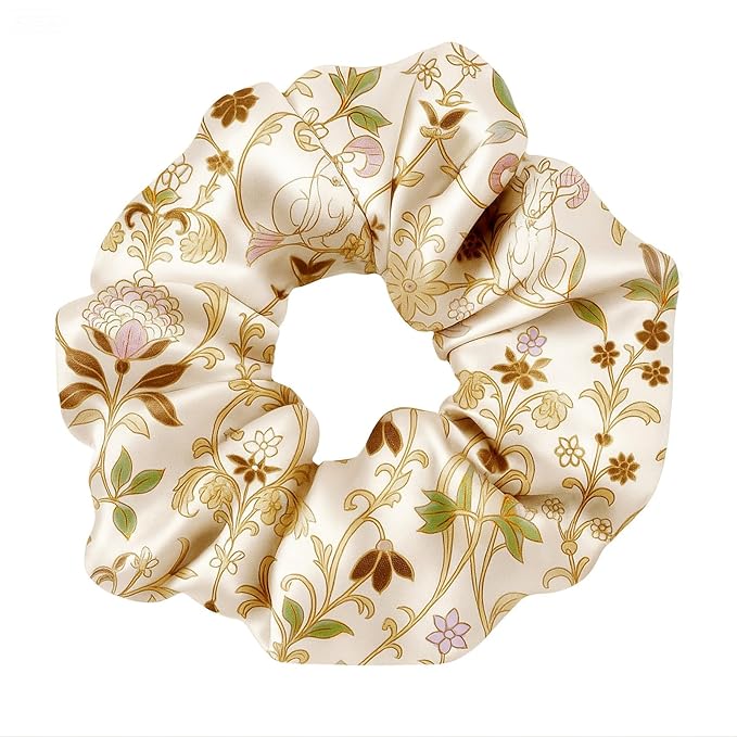 LILYSILK Silk Hair Scrunchies Ties for Frizz & Breakage Prevention 100% Mulberry No Damage Elastic Ponytail Holders, Capricornus