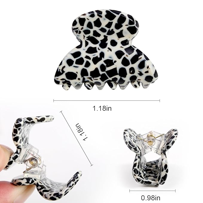 10-Pack Cute Small Acetate Hair Claw Clips for Women Girls, Tortoise Shell Jaw Clips for Fine & Thin Hair