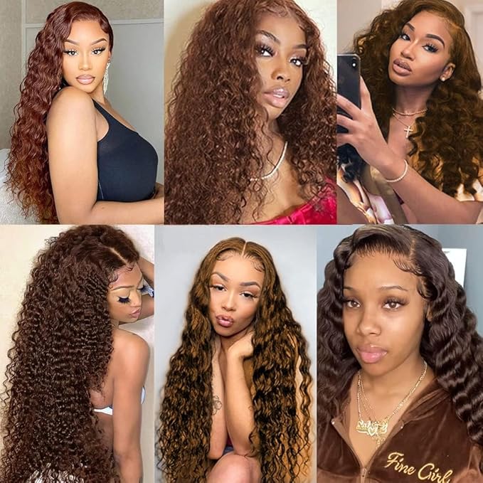 Brown Deep Wave Bundles Color 4 Human Hair Bundles Brazilian Virgin Soft and Silky Remy Hair Single Bundle 14 Inch Niegmeag Double Weft Color 4 Deep Wave Bundle 100g