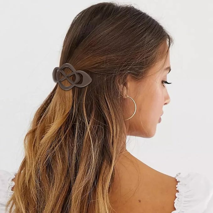 Hair Barrettes for Women 4packs Brown Hair Clips French Barrette Vintage HairClips f Stylish Accessories for Women Girls