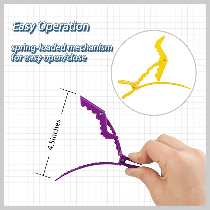 10 Pcs Alligator Hair Clips Styling Sectioning Clips Professional Salon-Grade Hair Clips for Hair Styling, Coloring, Cutting (Mixed color)