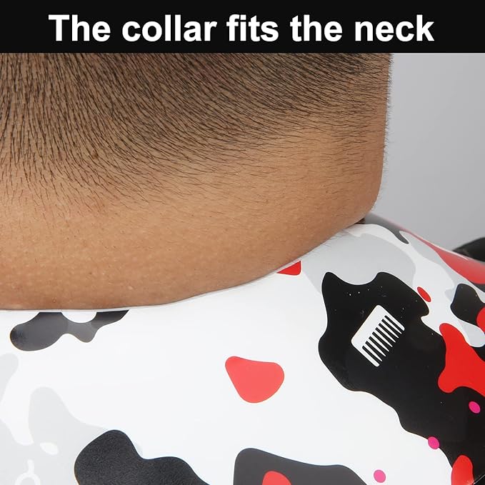 Hair Cutting Collar, Styling and Hair Cutting Aids Neck Shield Neck Wrap, with Adjustable Closure, Non-Slip Neck Wrap for Hairdressing Hair Dye or Hair Cut (Red Camouflage)