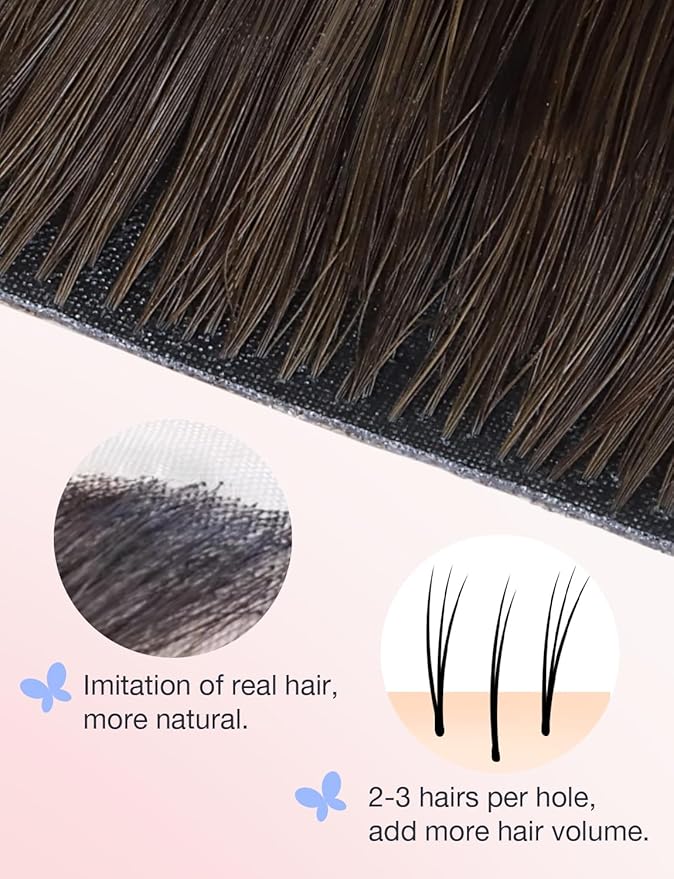 DOORES Invisi Edge Tape in Hair Extensions Real Human Hair, Natural Black 10 Injection Tape-ins with 10 Injection Tape-ins 50g 14 Inch, Injected Tape in Extensions Straight Thick Ends