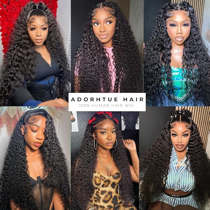 28 Inch Water Wave 13x6 HD Lace Front Wigs Human Hair Pre Plucked 200 Density Deep Part Curly Wig for Women Water Wave Frontal Wigs Human Hair