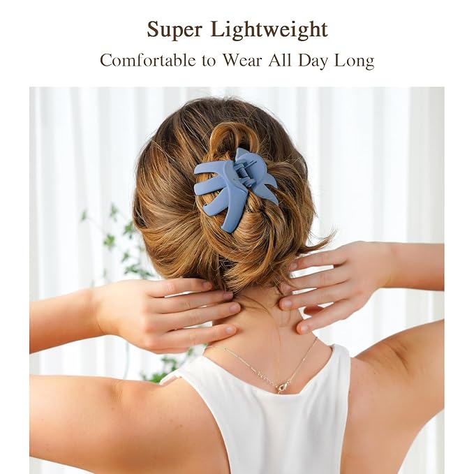 MAORULU Hair Clips for Thick Hair, 3.2" Big Claw Octopus Clips, Strong Hold Jumbo Hair Clip for Women and Girls, 6 Packs (Multi Colors)