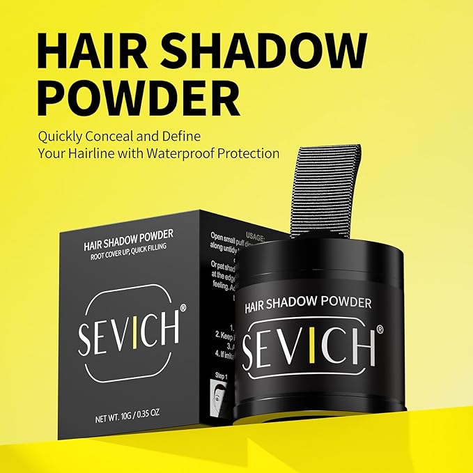 Sevich Hairline Powder 10g Large Capacity,Instantly Conceals Hair Loss,Root Touch up Powder,Hair Shadow Toppers for Women & Men Thinning Gray Hair,48H Makeup Lasting,1 Box = 2.5 Boxes,Medium Brown