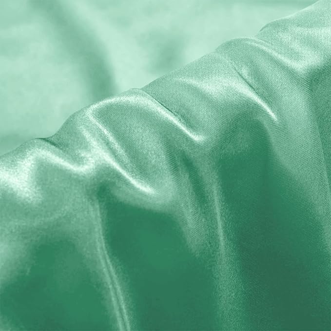 Aormenzy Satin Pillow Cases for Women Standard Size Set of 2, Mint Green Satin Pillowcase for Hair with Envelope Closure Silky Pillow Covers Wrinkle, Fade Resistant (20x26 Inches)