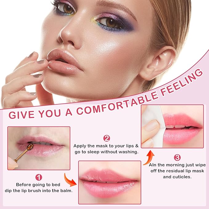 2PCS Bee Lip Balm Honey Pot Cherry Honey Lip Balm Sleeping Lip Mask Silky Hydrating Bee Lip Balm Honey Lip Mask Overnight Lip Care Products(Honey+Cherry)