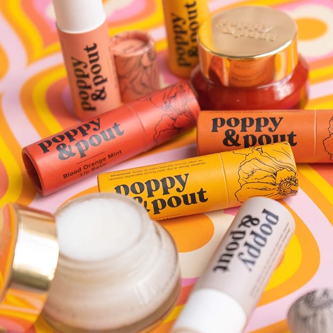 Poppy & Pout Wild Honey Jumbo Lip Balm | All Natural Lip Balms & Moisturizers | Hydrates with Beeswax, Vitamin E, Organic Coconut Oil | Cruelty-Free | Lip Balm in Recyclable Cardboard Tube