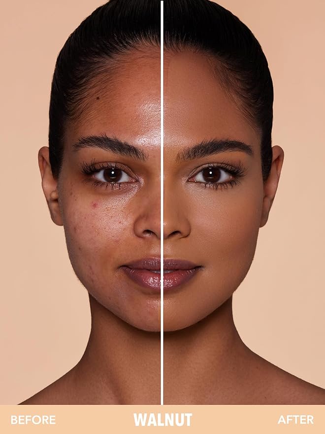 SHEGLAM SKin-Focus Full Coverage Powder Foundation Oil-Control Lightweight Face Pressed Powder Makeup-Walnut