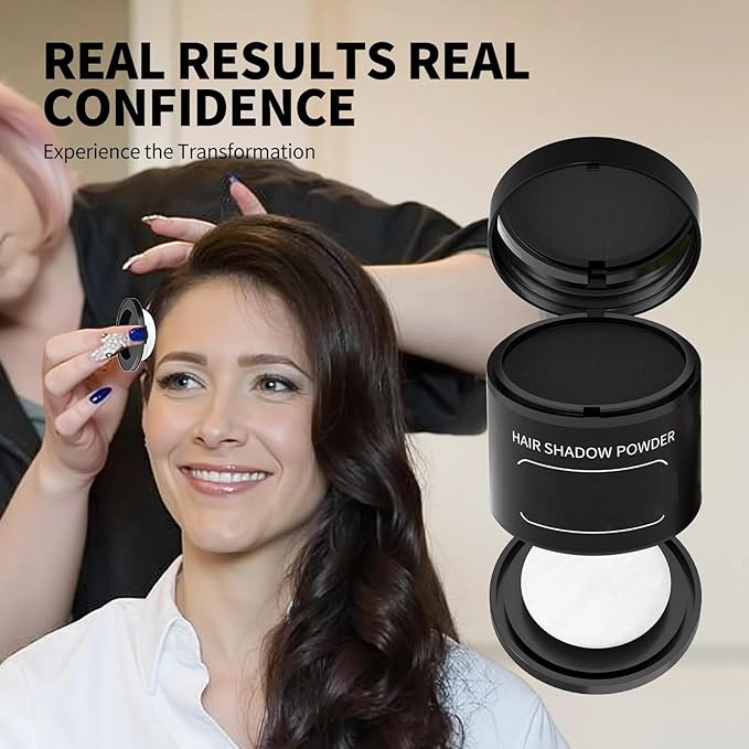 Gowwim Root Touch up Powder, Instantly Gray Hair Cover up Hairline Powder for Women & Men Waterproof and Sweatproof Root Cover Up Long-Lasting for Thinning & Loss Hair (Brown-1, 10G+1)
