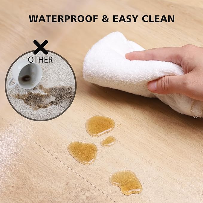 Clear Floor Mat for Home, 5'×8' Large Non-Slip Plastic Rug for Under Kitchen Table, Durable Waterproof Vinyl Area Mat for Baby Spills, Dog Accident, Anti-Scratch Floor Protector for Dining Room