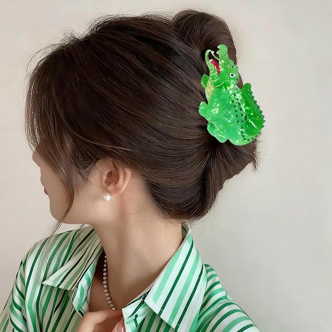 Alligator Hair Clips Cute Animal Hair Claw Clips Strong Hold Crocodile Hair Jaw Clip Funny Animal Hair Barrettes Amphibians Claw Clip Daily Wear Holiday Hair Accessories for Women Hair Decoration