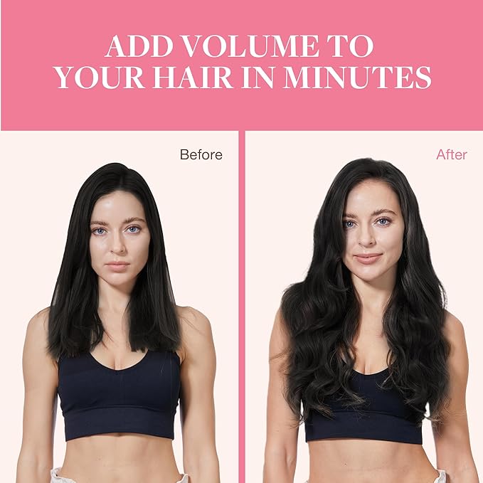 GOO GOO Clip in Hair Extensions Real Human Hair, Remy Human Hair Extensions Clip ins for Women, Natural Human Hair, 24inch 150g 9Pcs, #1B Natural Black