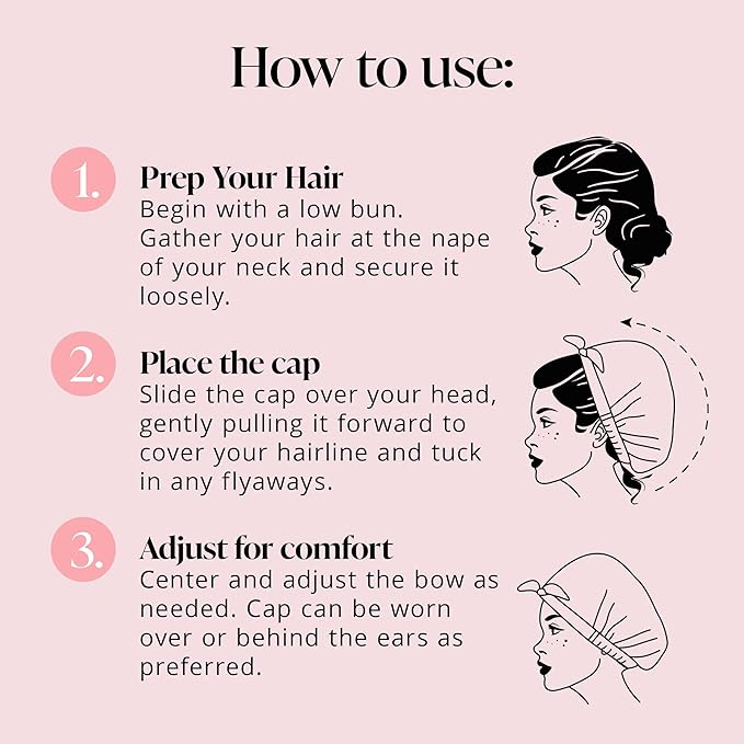 GRACE & COMPANY Luxury Shower Cap For Women - 100% Waterproof, Reusable, Washable & Breathable Shower Caps -Cora(Bag Packaging)