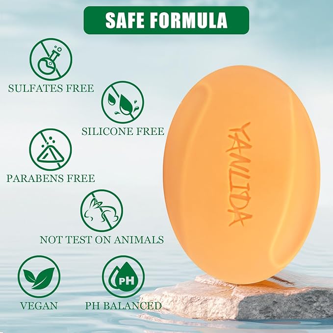 Solid Shampoo Conditioner Bar 2-In-1, Citrus Bar Shampoo for Dry, Itchy, and Oily Scalp, pH Balanced, Vegan Bars for Hair Strengthening Cleansing Moisturize, Cruelty-Free, 3 oz (Pack of 2)