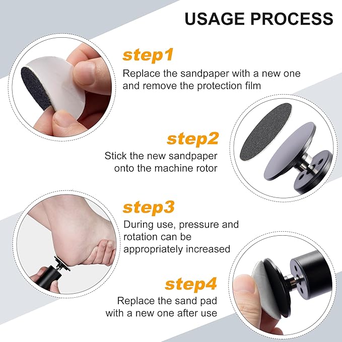 Electric Foot Callus Remover, Adjustable Speed Rechargeable Foot Sander Pedicure Tools for Feet Dead Skin with Sandpaper Disk and Nail Drill Bits,Equipped with Digital Display（Obsidian）