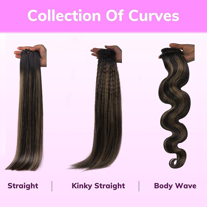 IDN BEAUTY Seamless Clip In Hair Extensions Human Hair Body Wave 150g 1B/6/1B Balayage Natural Black to Chestnut Brown Remy Hair Seamless Clip Ins For Black Women PU Invisible Edge 22 Inch 9pcs