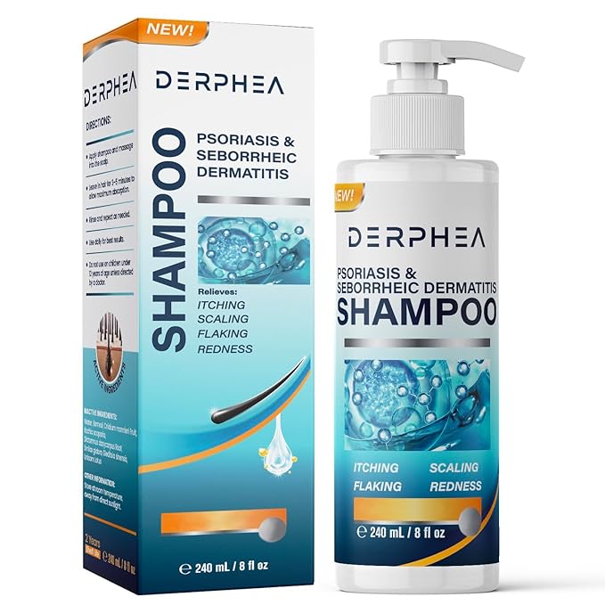 Psoriasis & Seborrheic Dermatitis Shampoo with 2% Salicylic Acid: Dandruff Scalp Treatment, Soothes Flaking, Itching, Redness, Anti Fungal Medicated Formula with Botanical Folliculitis Support