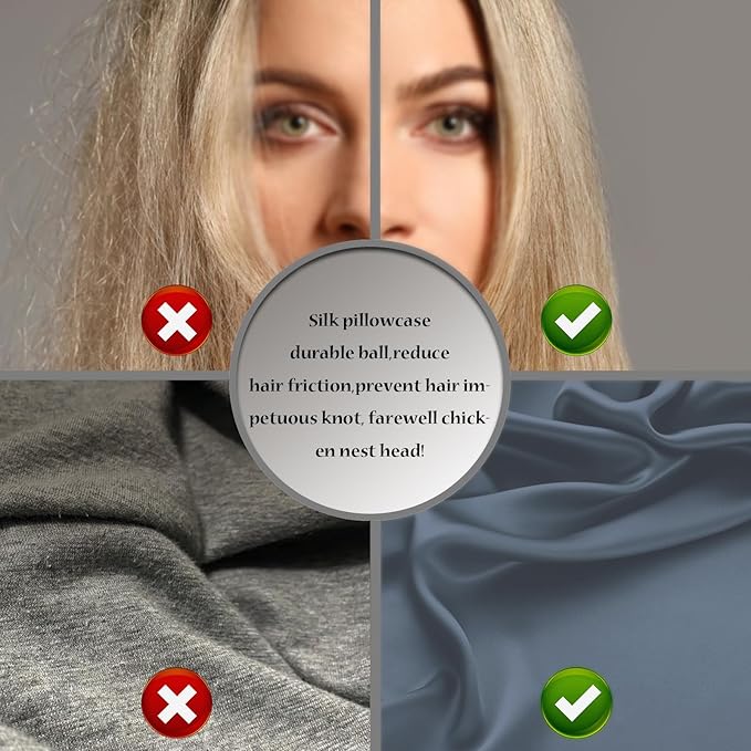 Mulberry Silk Pillow Cases for Hair and Skin Queen Size Silk Pillowcase with Zipper Soft Breathable Smooth Cooling Satin Silk Pillow Covers for Sleeping (Space Grey,20"X 30",1Pcs)