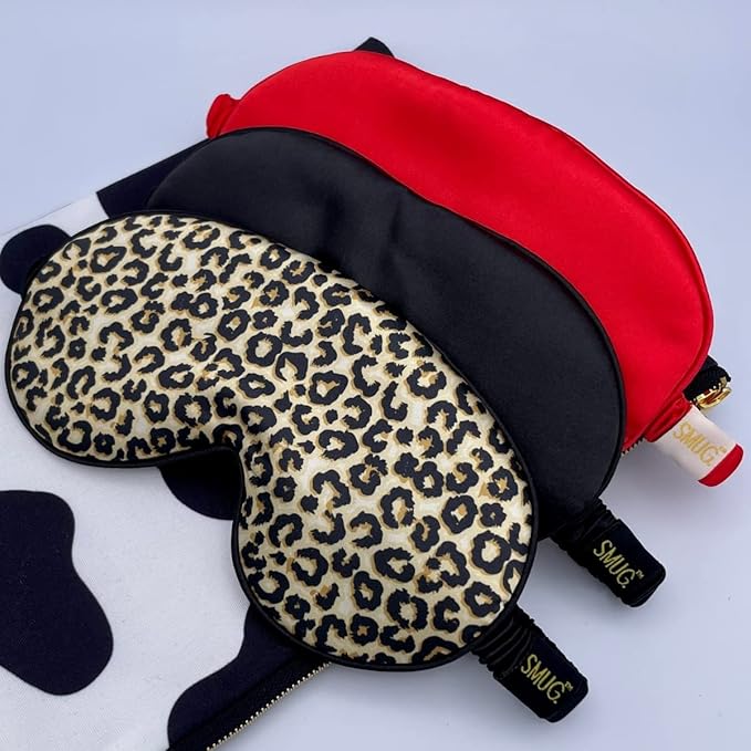 SMUG Satin Sleep Mask & Eye Mask | Travel Sleep Masks for Women & Men | Soft Sleeping Eye Mask to Nourish Skin & Reduce Dark Circles | Eye Sleep Mask Shades to Block Out Light | Animal