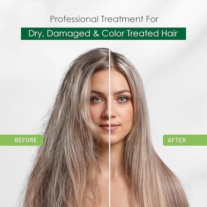 Herbishh Linen 3 In 1 Hair Dye Shampoo 16.9 Fl Oz & Argan Oil Mask 28.2 Fl Oz Combo - Champu Para Canas Mujer - Hair Dye Shampoo for Men & Women - Hair Mask For Moisturizer Dry, Damaged Hair
