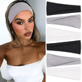 Workout Wide Headbands for Women Non Slip Yoga Running Exercise Head Bands White Women's Sweat Hairbands for Everyday Basic Fashion Hair Accessories