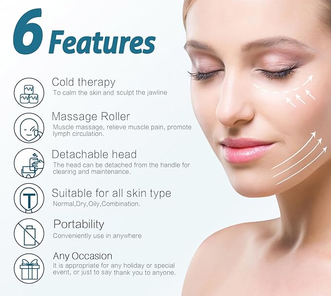 ESARORA Ice Roller for Face & Eye, Puffiness, Migraine, Pain Relief and Minor Injury, Skin Care Products, Blue
