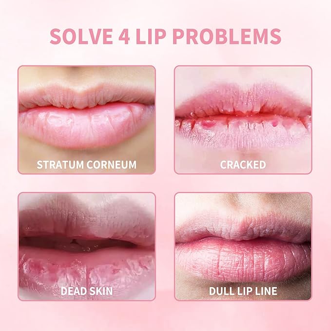 Lip Scrub, Lip Scrubs Exfoliator & Moisturizer,Lip Scrub for Dark Lips,Natural Sugar Lip Scrub with Lip Brush,Repair Cracked Lips,Chapped Lips (Peach)